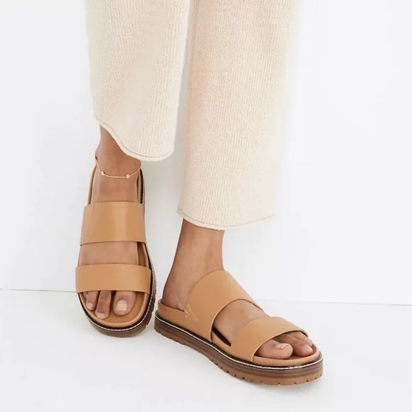Madewell The Charley Double-Strap Slide Sandal in Desert Camel - Picture 5 of 10